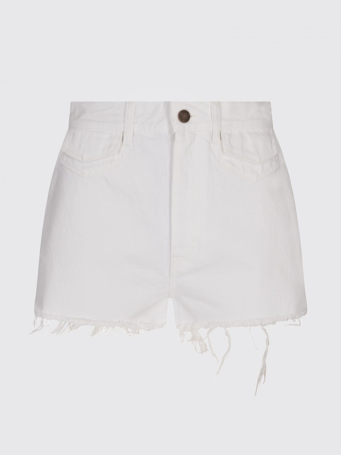 Frayed-hem denim shorts - White