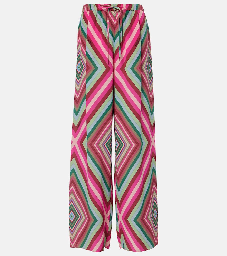 Printed silk palazzo pants