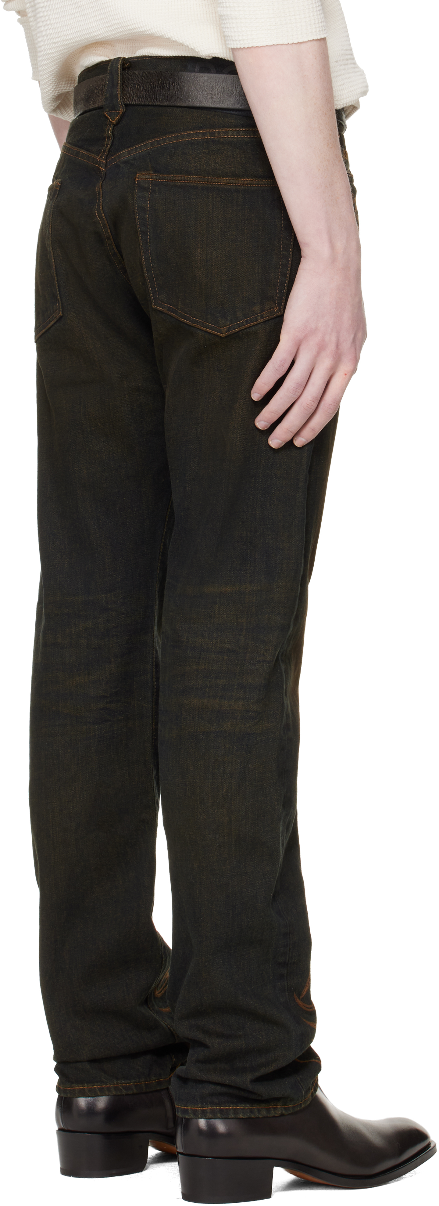 Navy Western Straight Leg Jeans