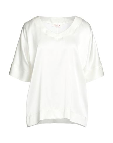 Woman Top White Size 10 Silk, Elastane