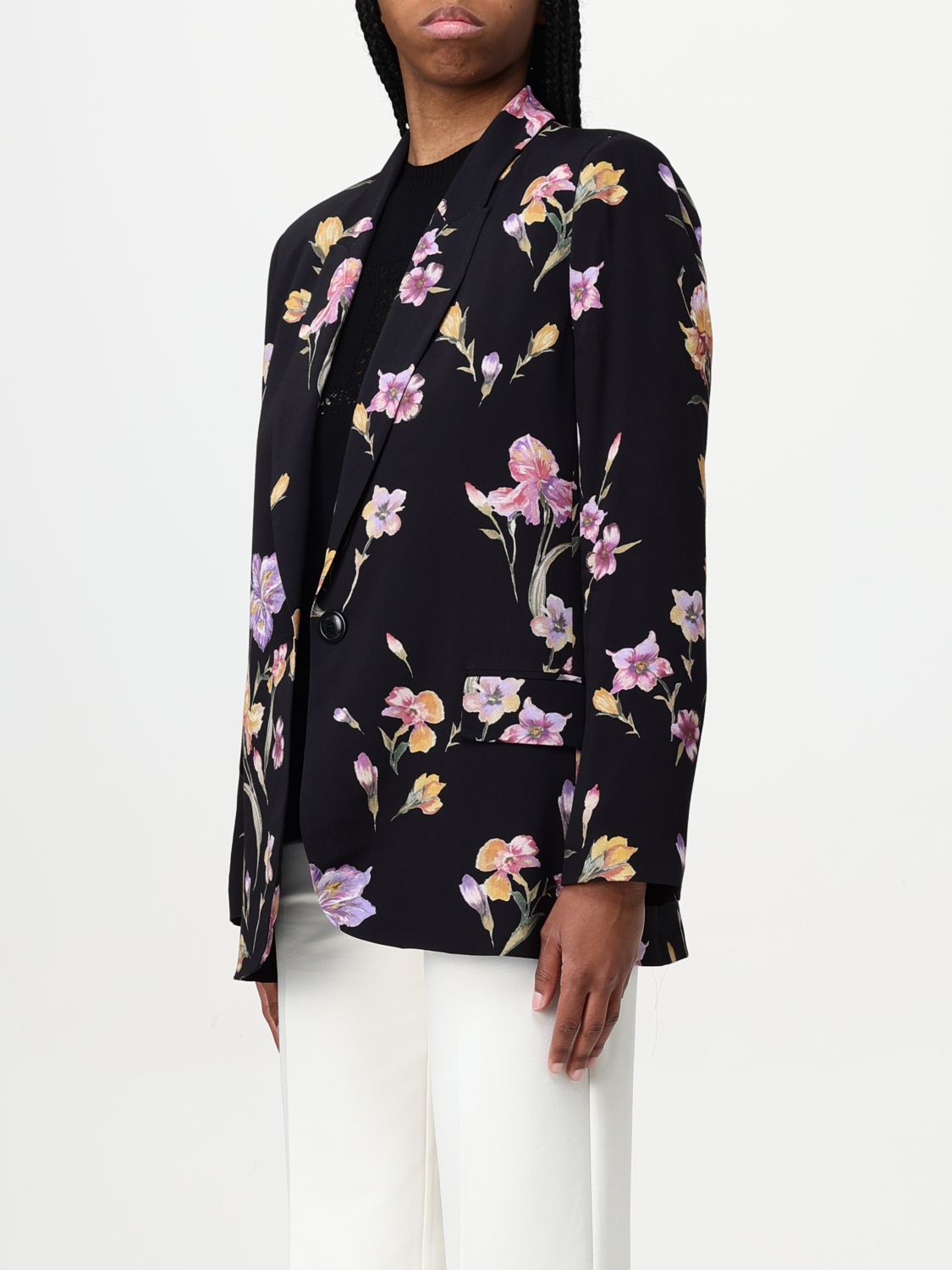 Floral-print jacket - Black