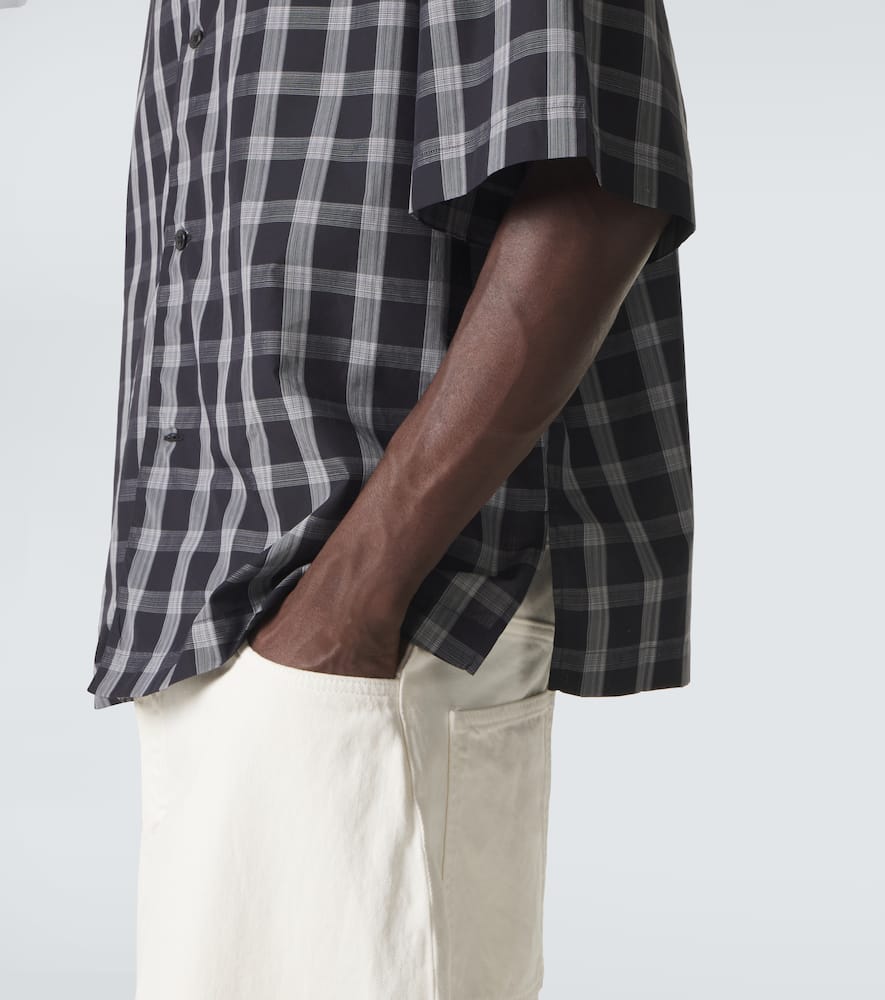 Kline checked cotton bowling shirt