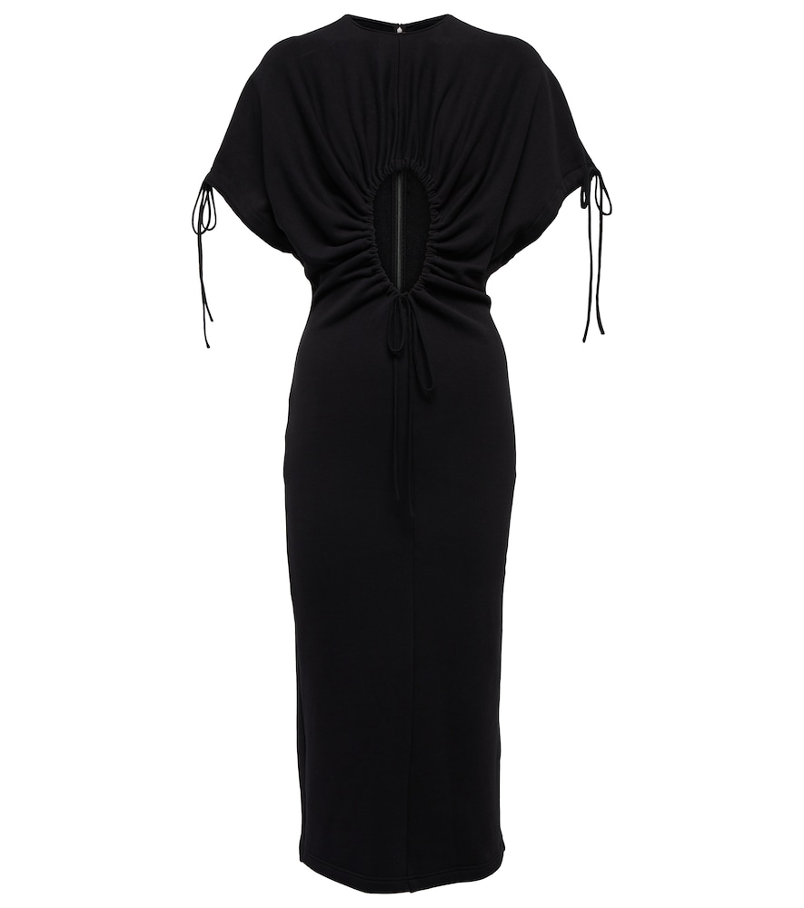 Cutout cotton midi dress