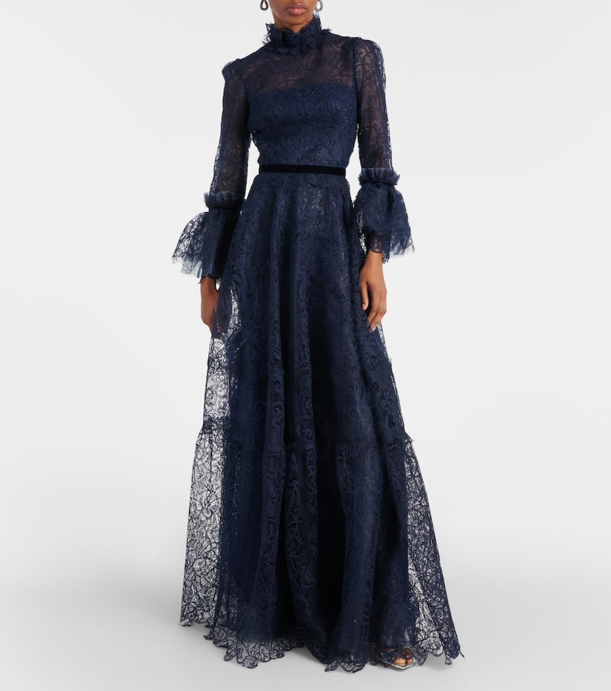 Ruched lace gown