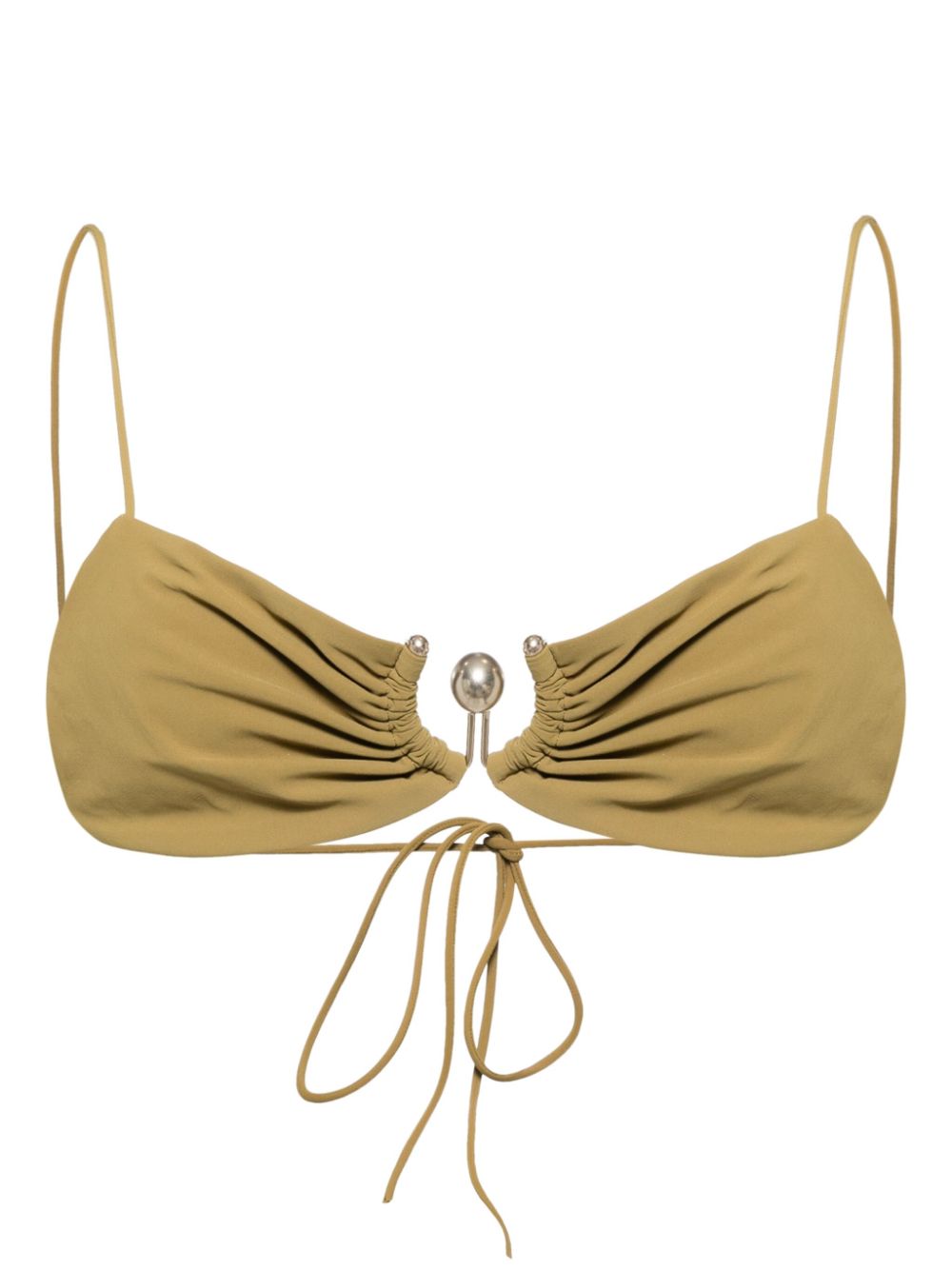 Ruched orbit miniscule bikini top - KOMBU