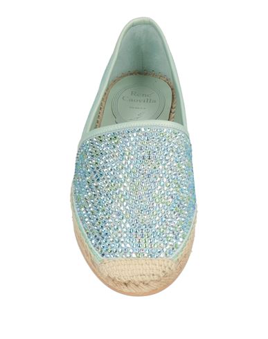 Rene' Caovilla Woman Espadrilles Turquoise Size 4 Leather, Textile fibers