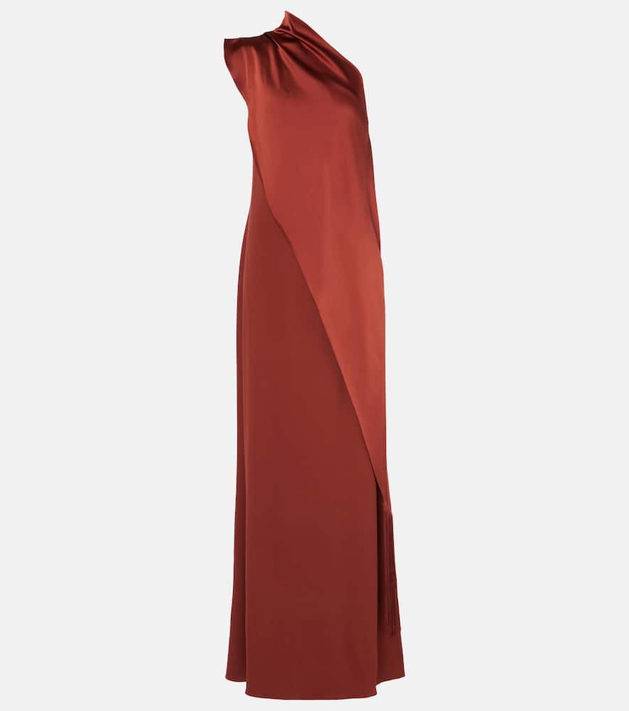 Berenson fringed one-shoulder gown