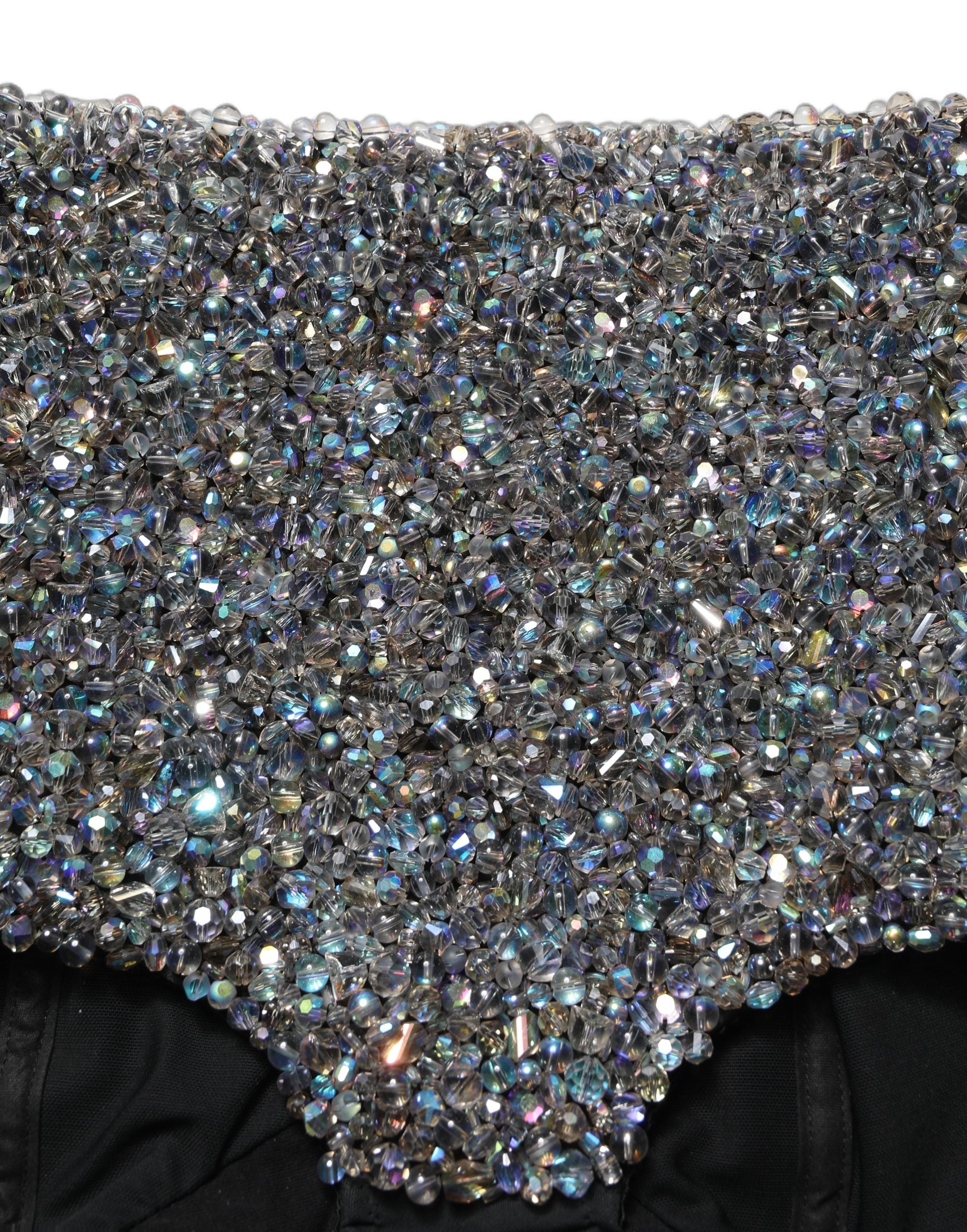 Rhinestone-Embellished Shorts — Black