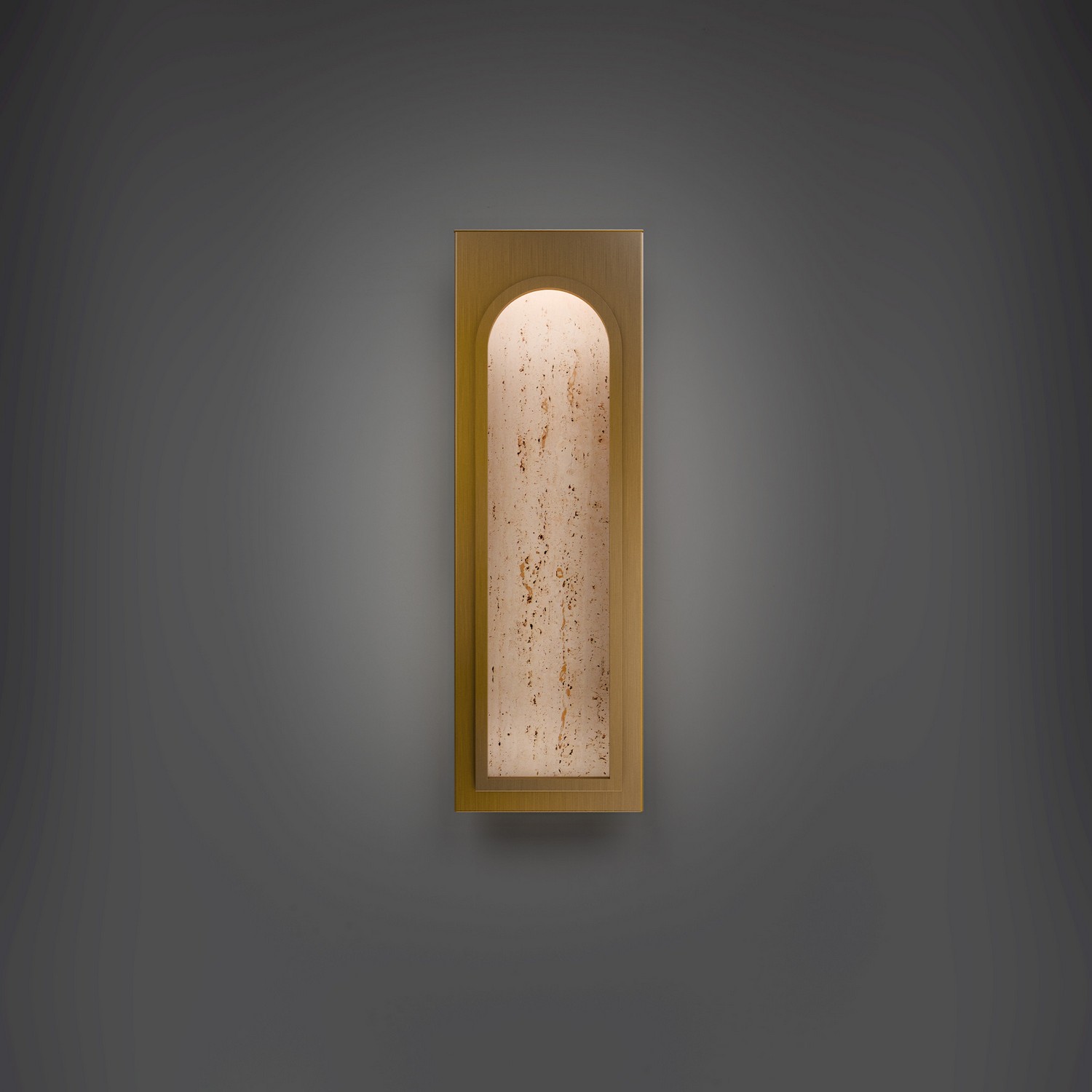 Beige Travertine Aged Brass LED Wall Sconce from the Cadey Collection