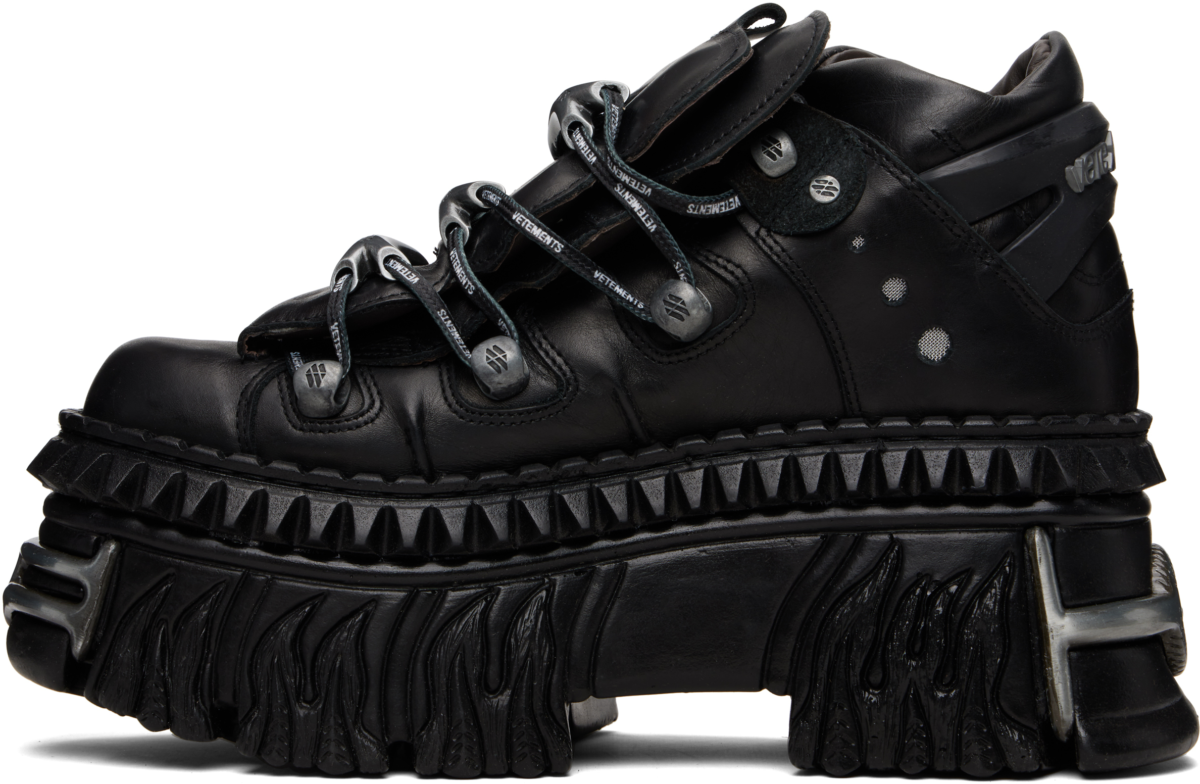 Black New Rock Edition Fire Platform Sneakers
