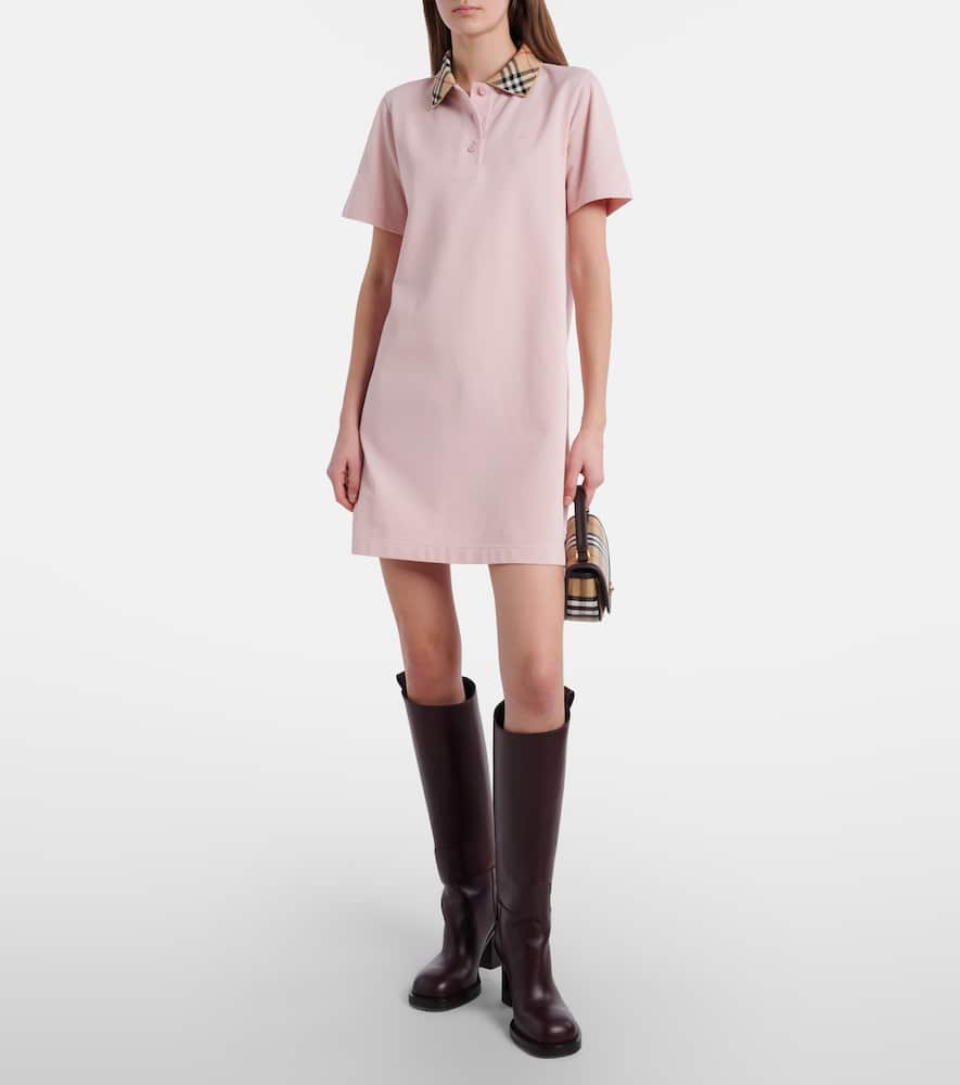 Check cotton polo dress