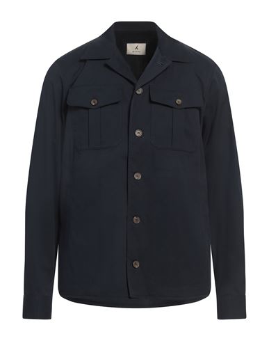 Man Shirt Midnight blue Size 40 Cotton, Nylon, Elastane