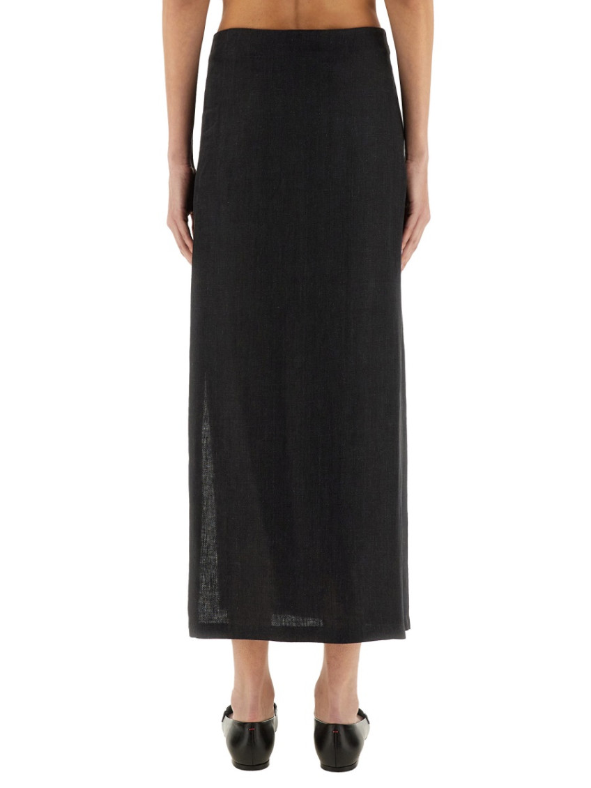 Linen Skirt With Slit