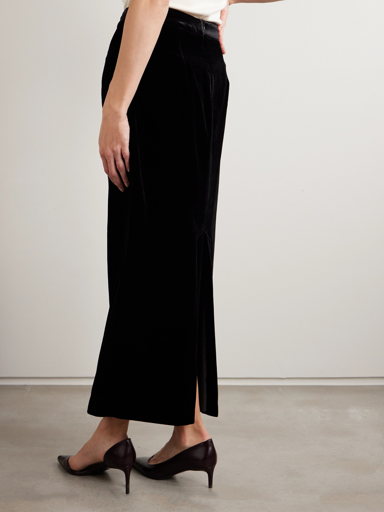 Velvet Maxi Skirt - Black