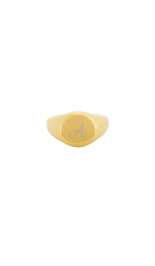 Petit moments Initial Love Letter Ring in Metallic Gold. A. Also in B, C, D, E, F, G, H, J, K, L, M, N, O, P, R, S, T