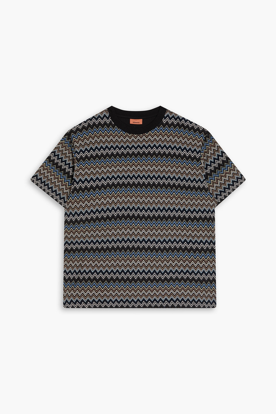 Crochet-knit cotton T-shirt - Blue - S