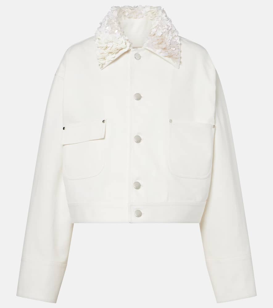 Sequined cotton drill jacket