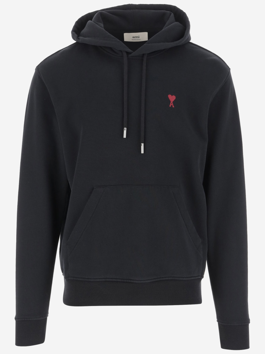 Black Embossed Logo Hoodie