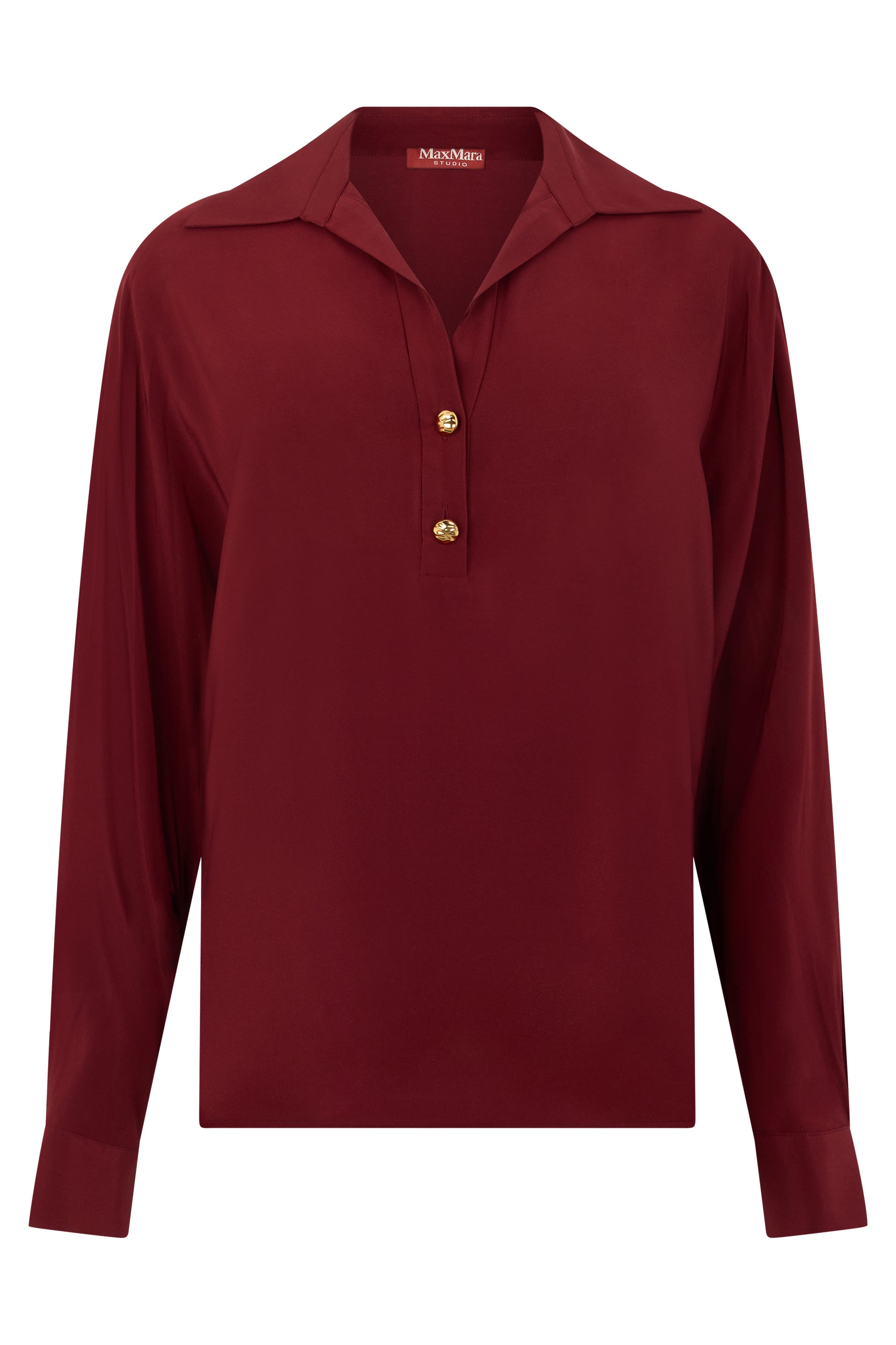 Long-Sleeve Polo Shirt with Three-Button Placket