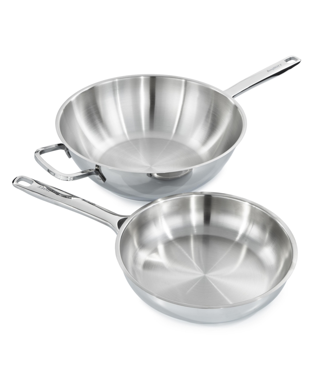 DiNA Helix 2pc Recycled 18/10 Stainless Steel Stir Fry Cookware Set - Silver