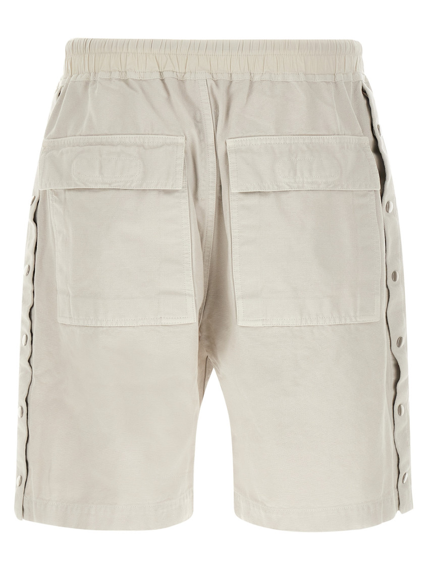 Beige Wide Pusher Short Bermuda Shorts