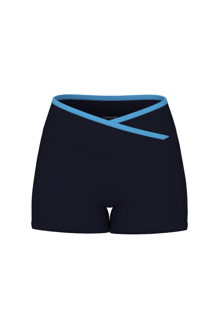 Active Cross Front Shorts - Navy - Women Clothing