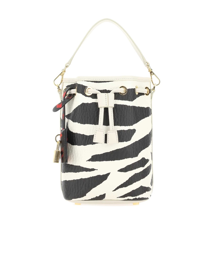 MCM Zebra Print Drawstring Tote Bag