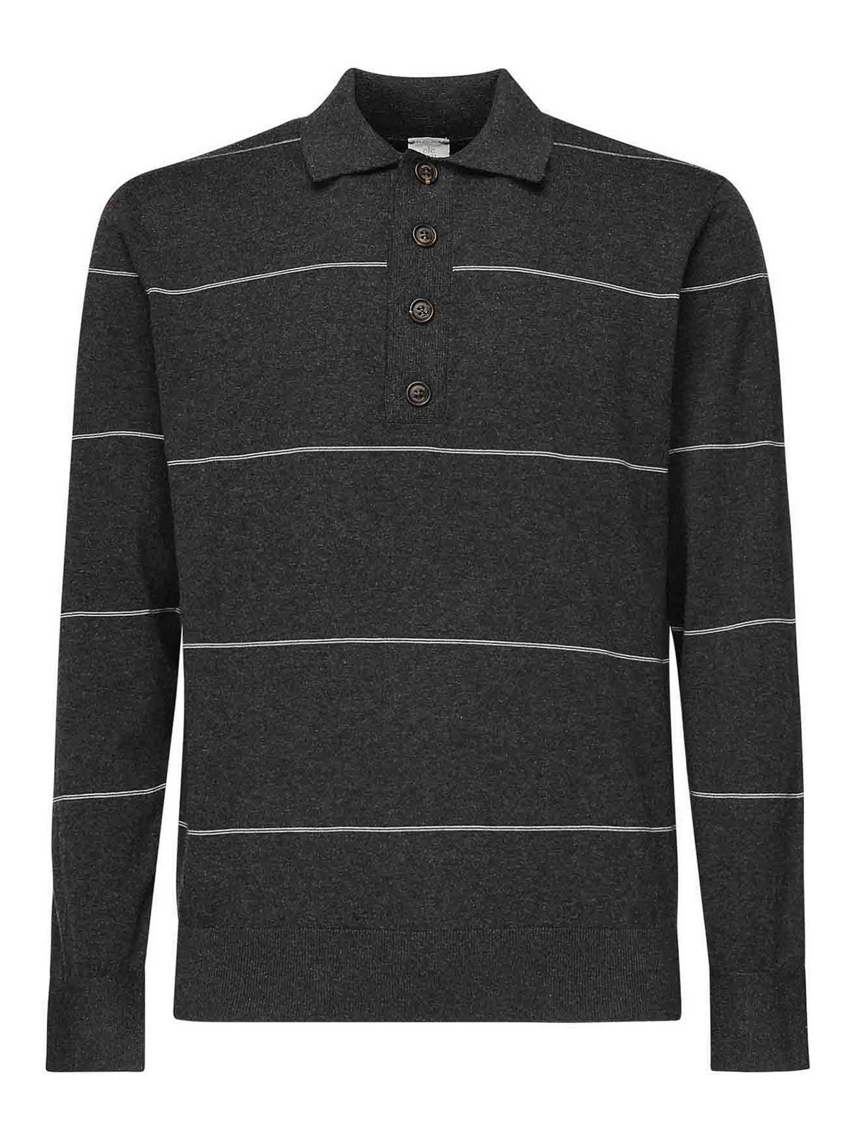 Striped Long-Sleeved Polo Shirt