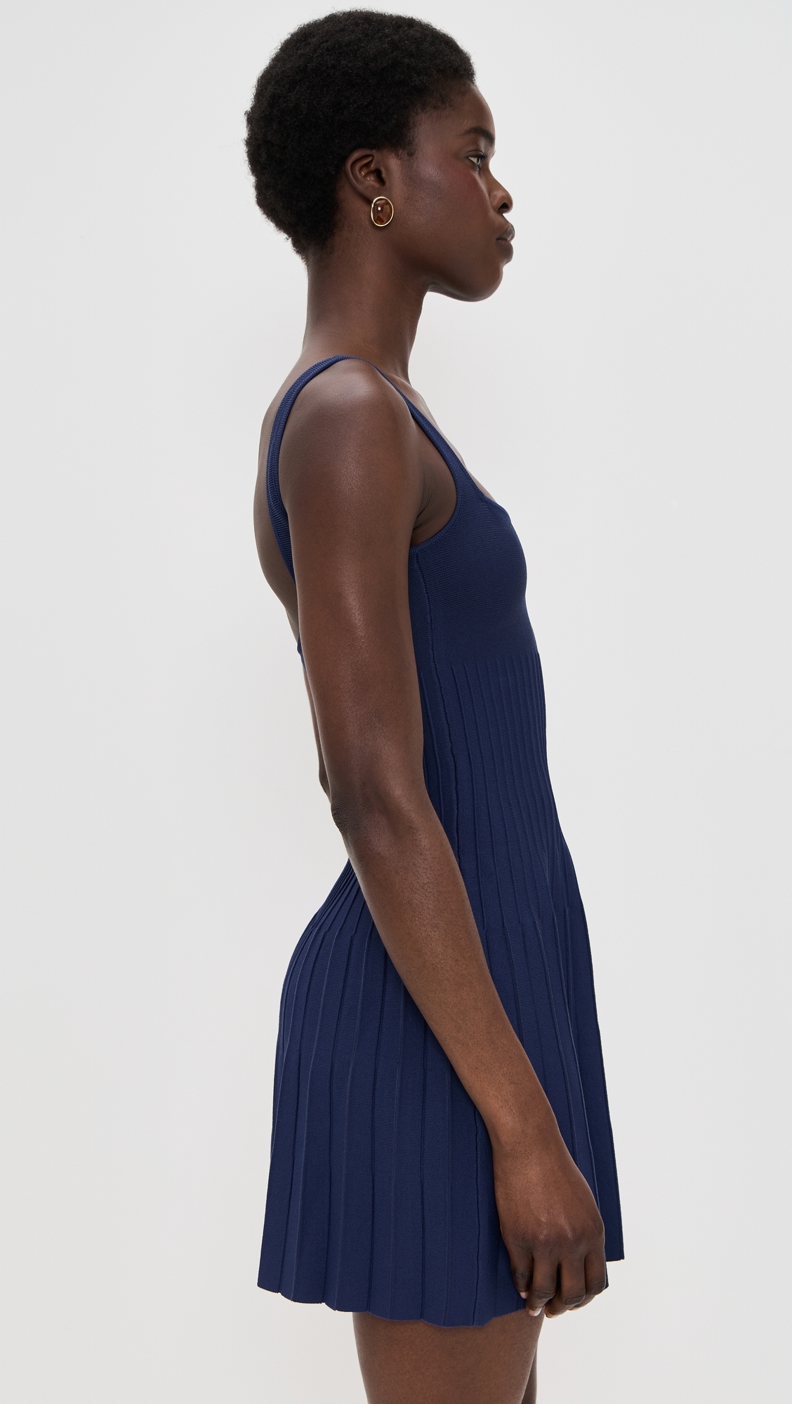 STAUD Ellison Mini Dress Navy