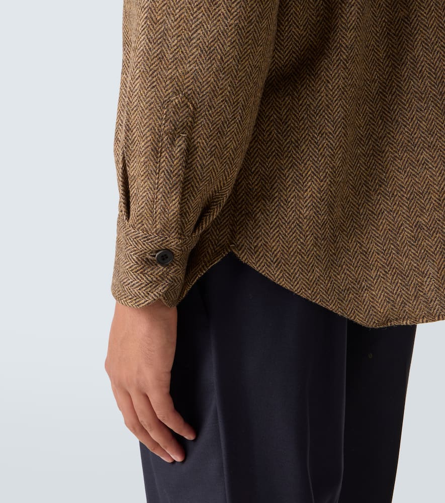 Herringbone wool Western shirt