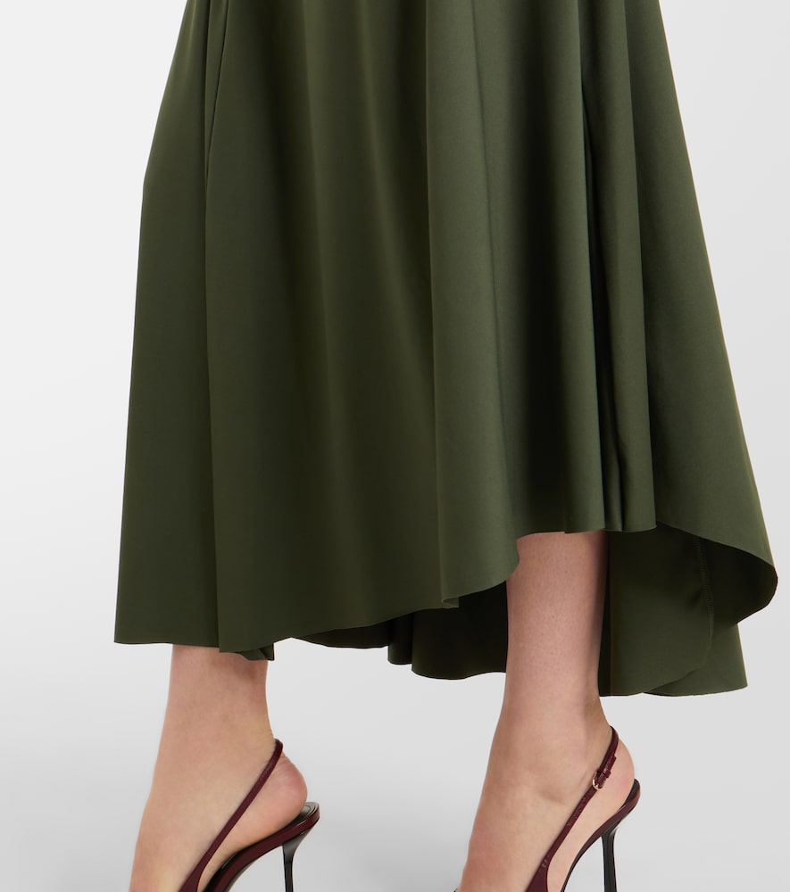 Gathered turtleneck midi dress