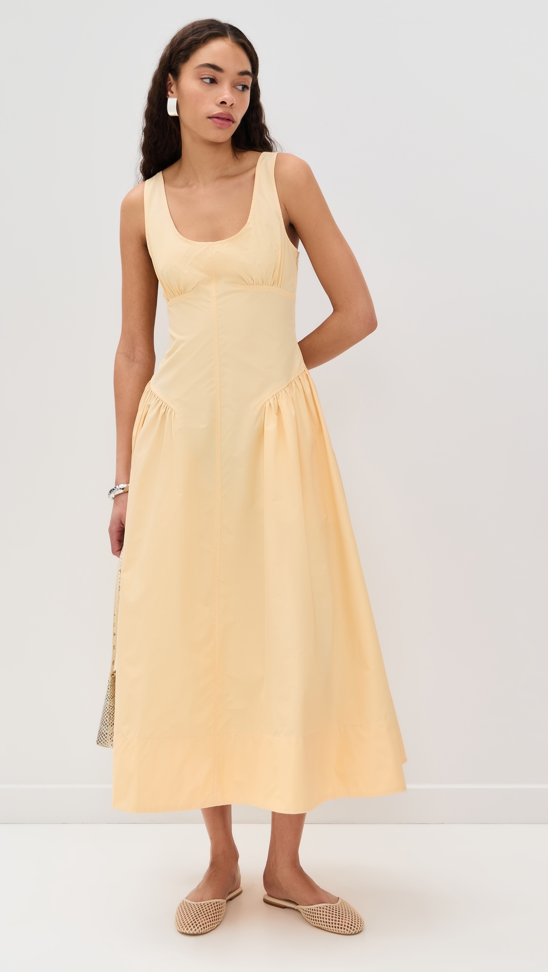 Kendall Dress in Tech Cotton Light Wheat