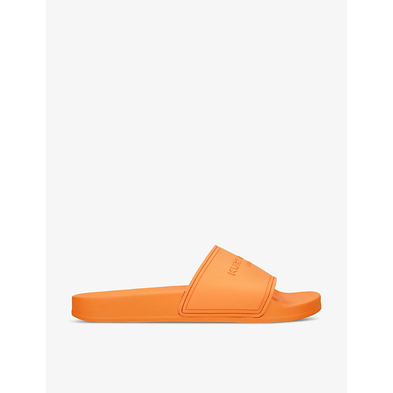 Kurt Geiger London 남성 Mens Orange Kgl Branded Textile Pool Sliders