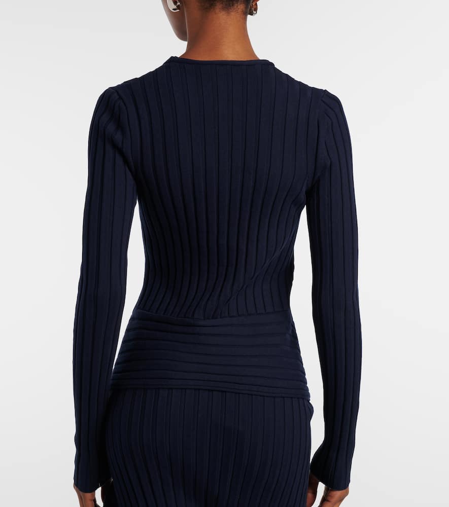 Ribbed-knit cotton sweater