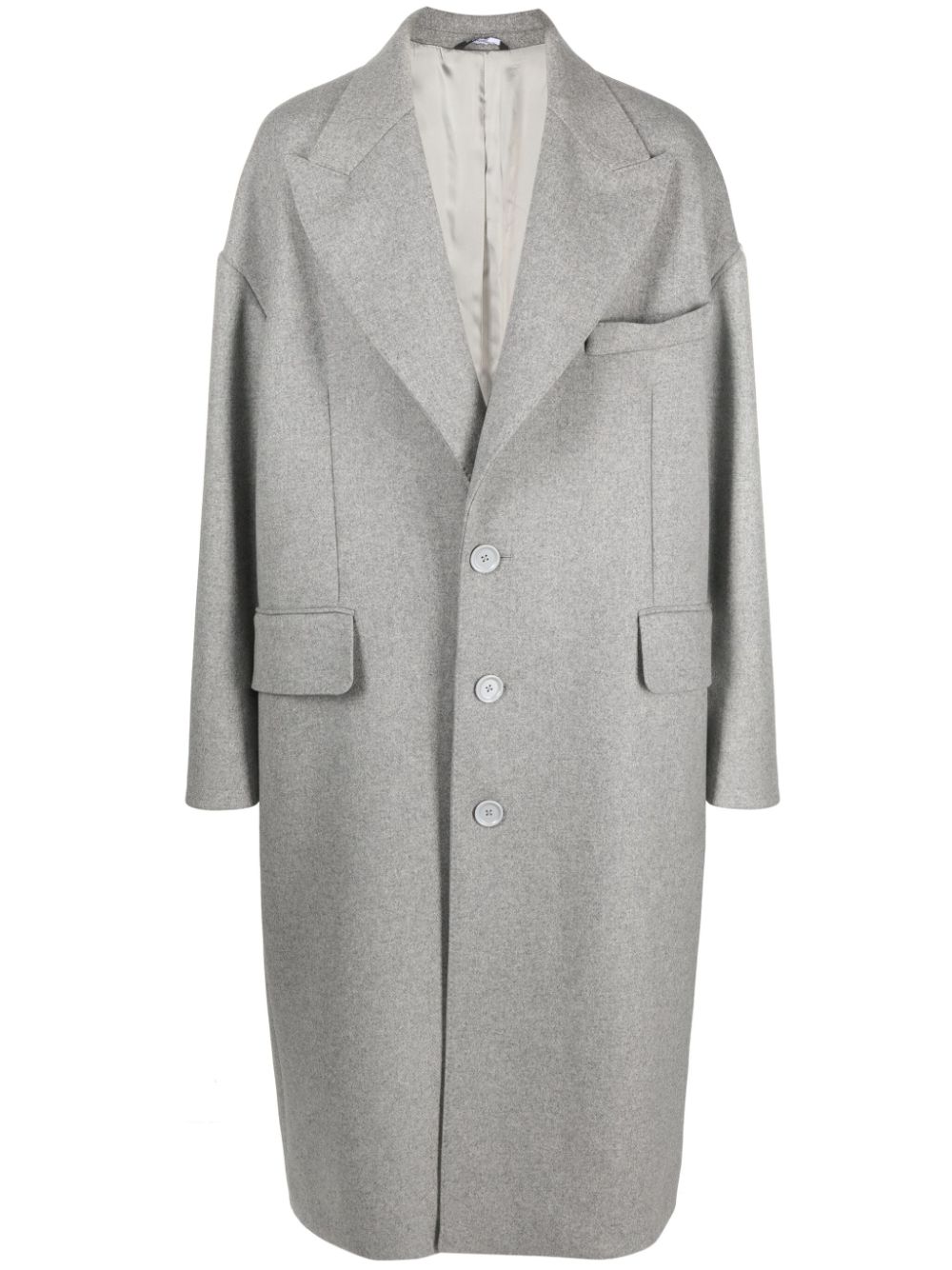 Peak-lapels single-breasted coat - Grey