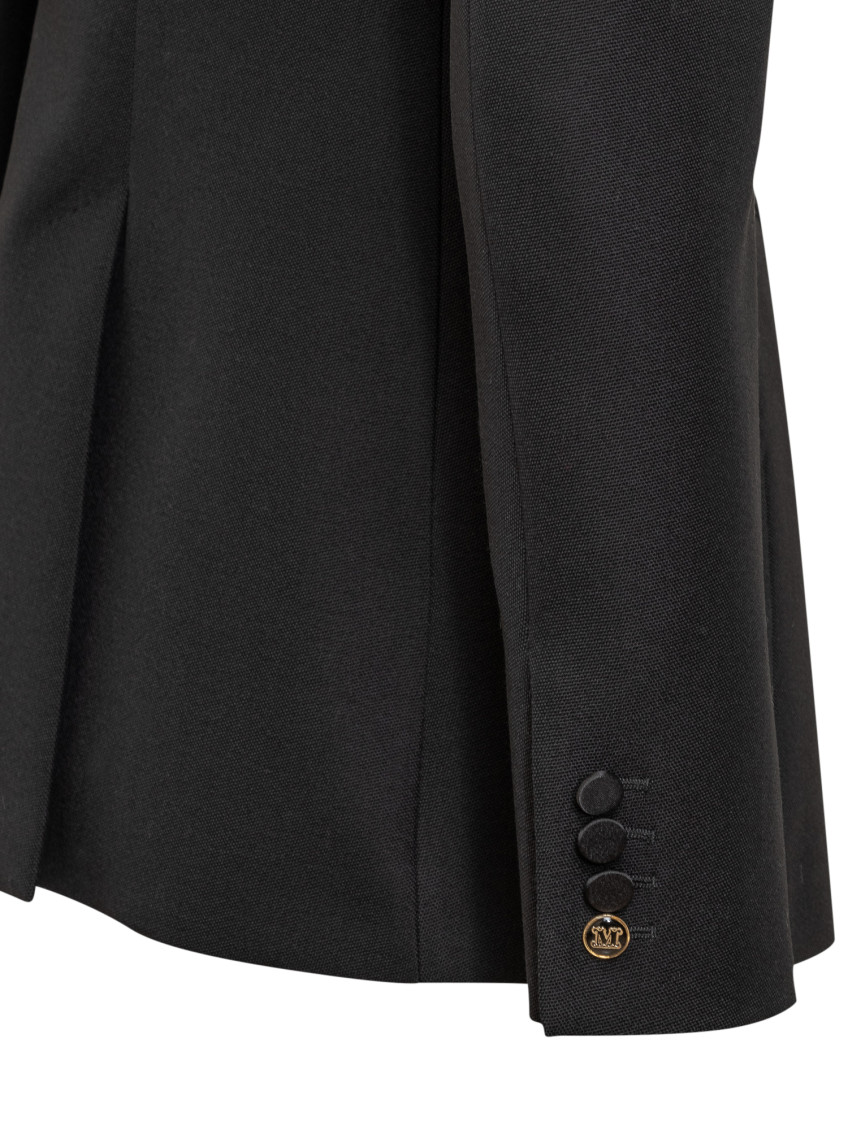 Black Solid Shawl Lapel Blazer