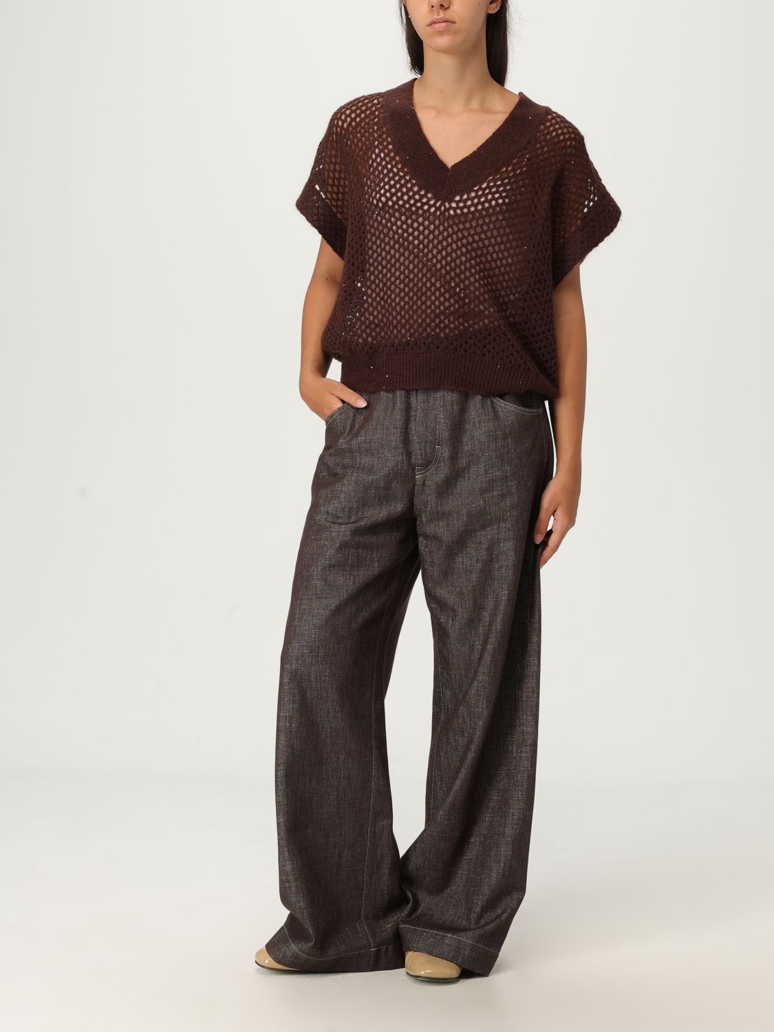 Drawstring-waist trousers - Grey