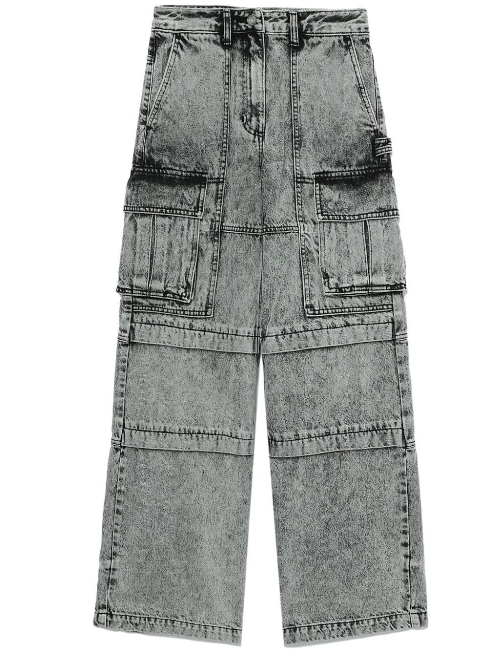 Mid-rise wide-leg jeans - Grey