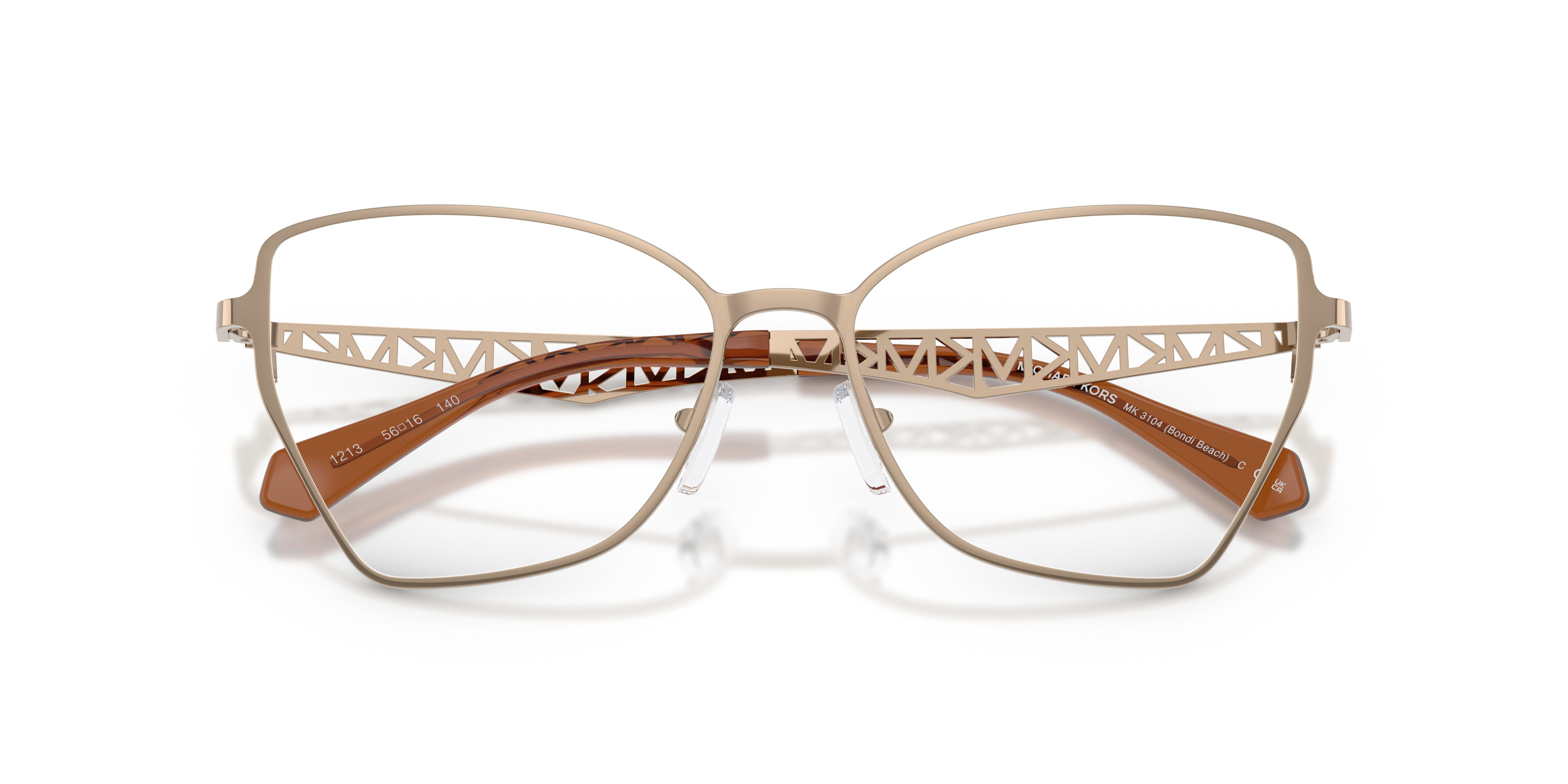 Michael Kors Mujer Michael Kors MK3104 BONDI BEACH 1213 Monturas ópticas Metal Marrón Transparente Cuadrada Norma