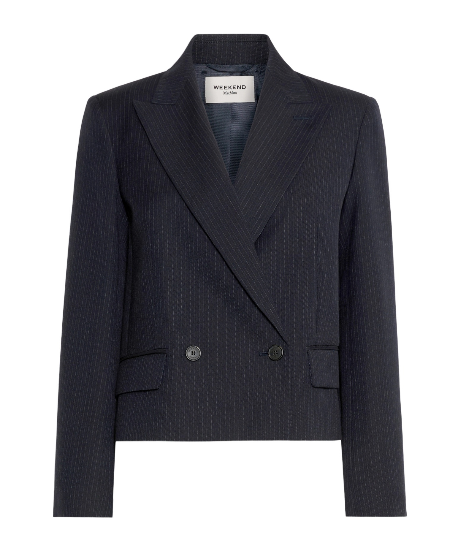 Wool and cotton gabardine blazer - Navy