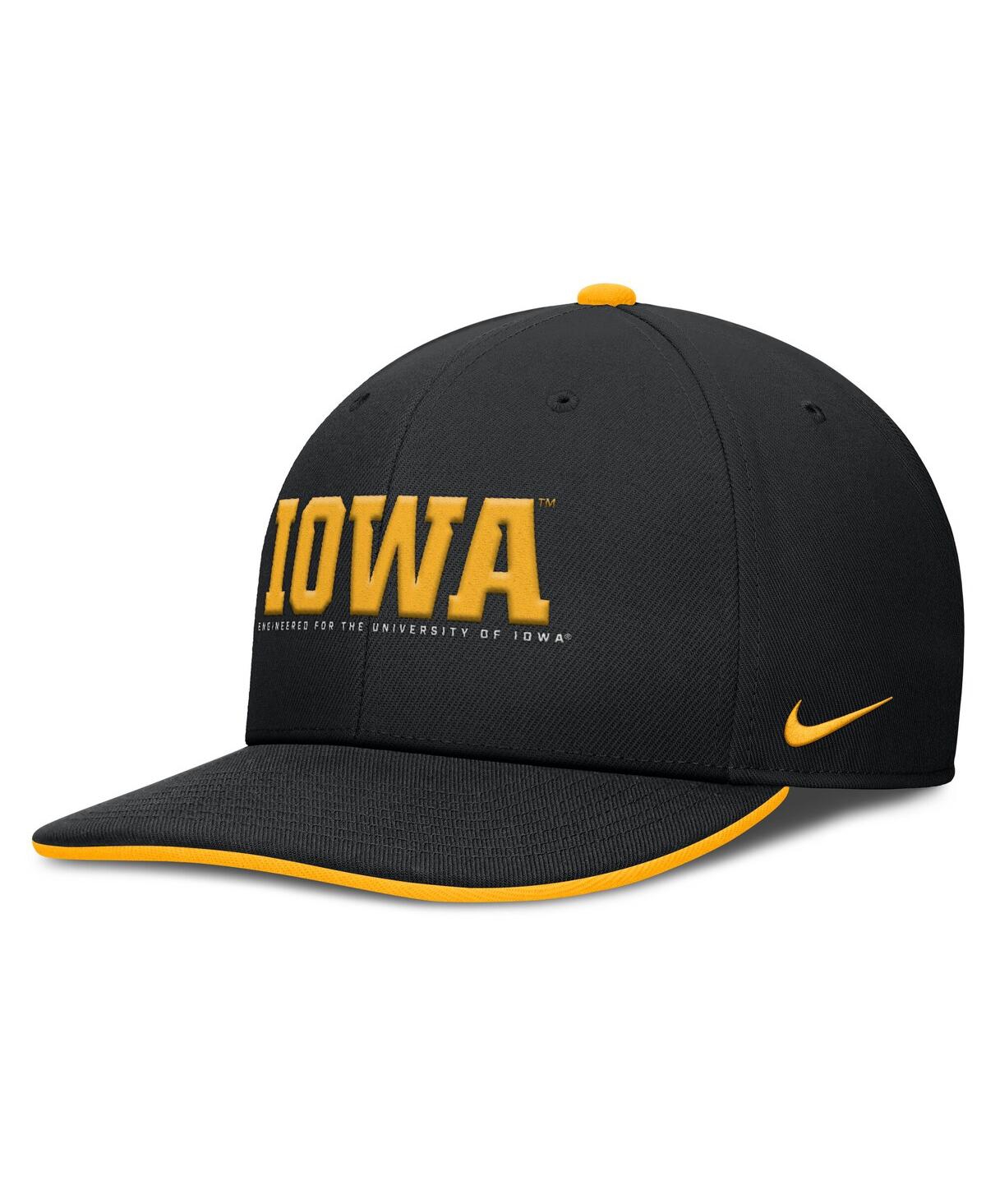 Men's Black Iowa Hawkeyes 2025 On-Field Pro Performance Adjustable Hat - Black