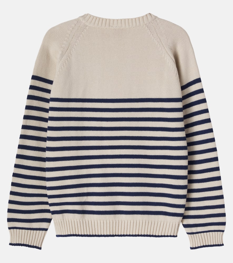 Intarsia striped cotton sweater