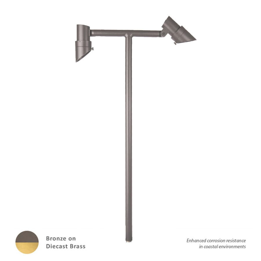 WAC Lighting Mini Accent 2-Light LED 12V Double Path Light in Bronzed Brass - 6211-27BBR