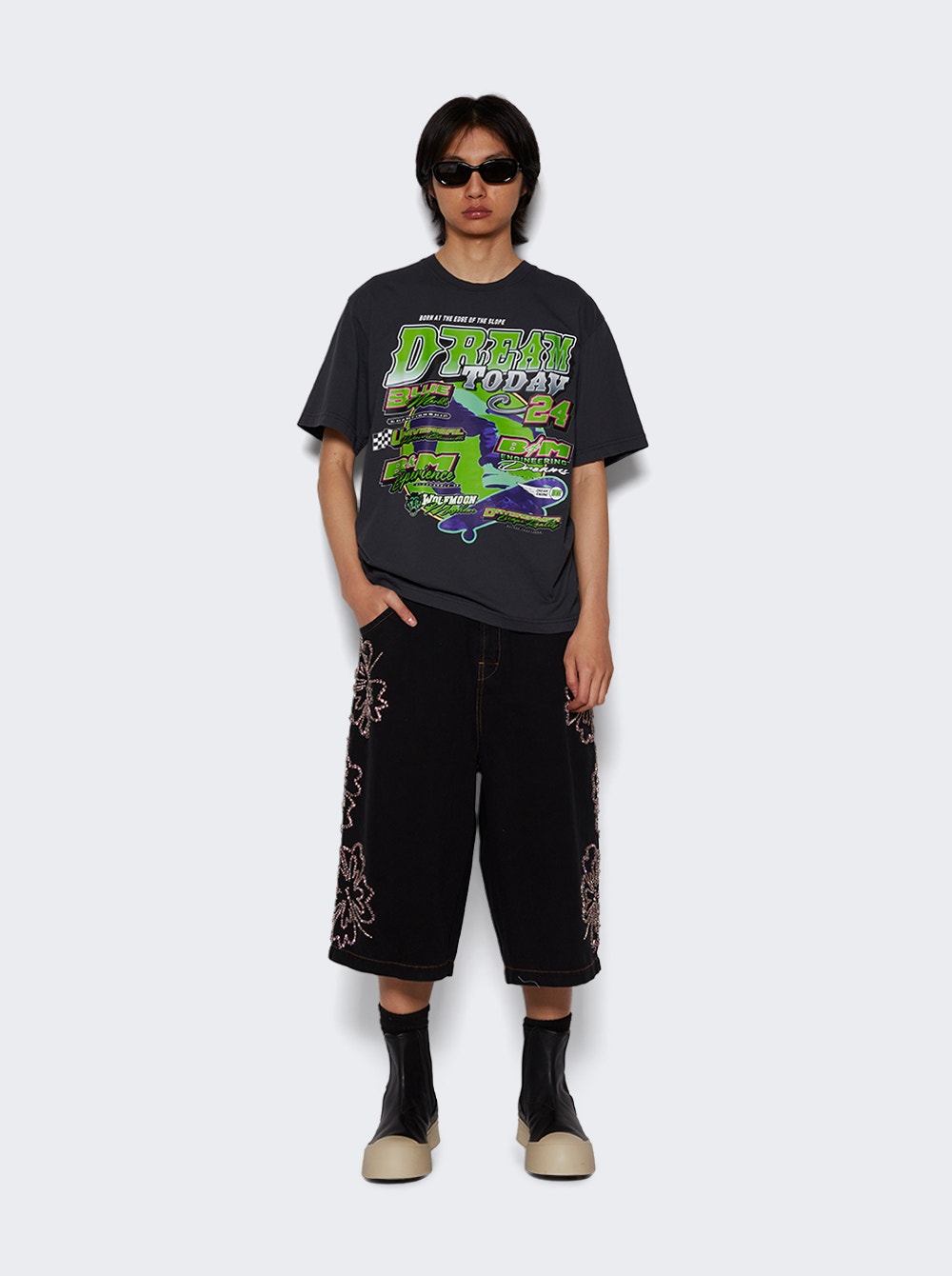 Moto print T-shirt - Black