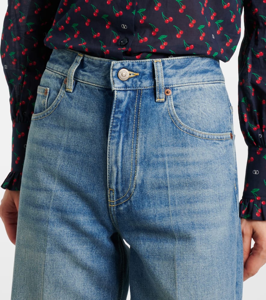 Faded wide-leg jeans