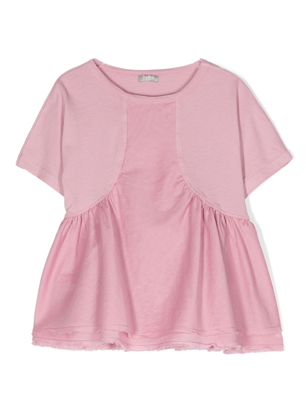 Short-sleeve ruffled T-shirt - Pink