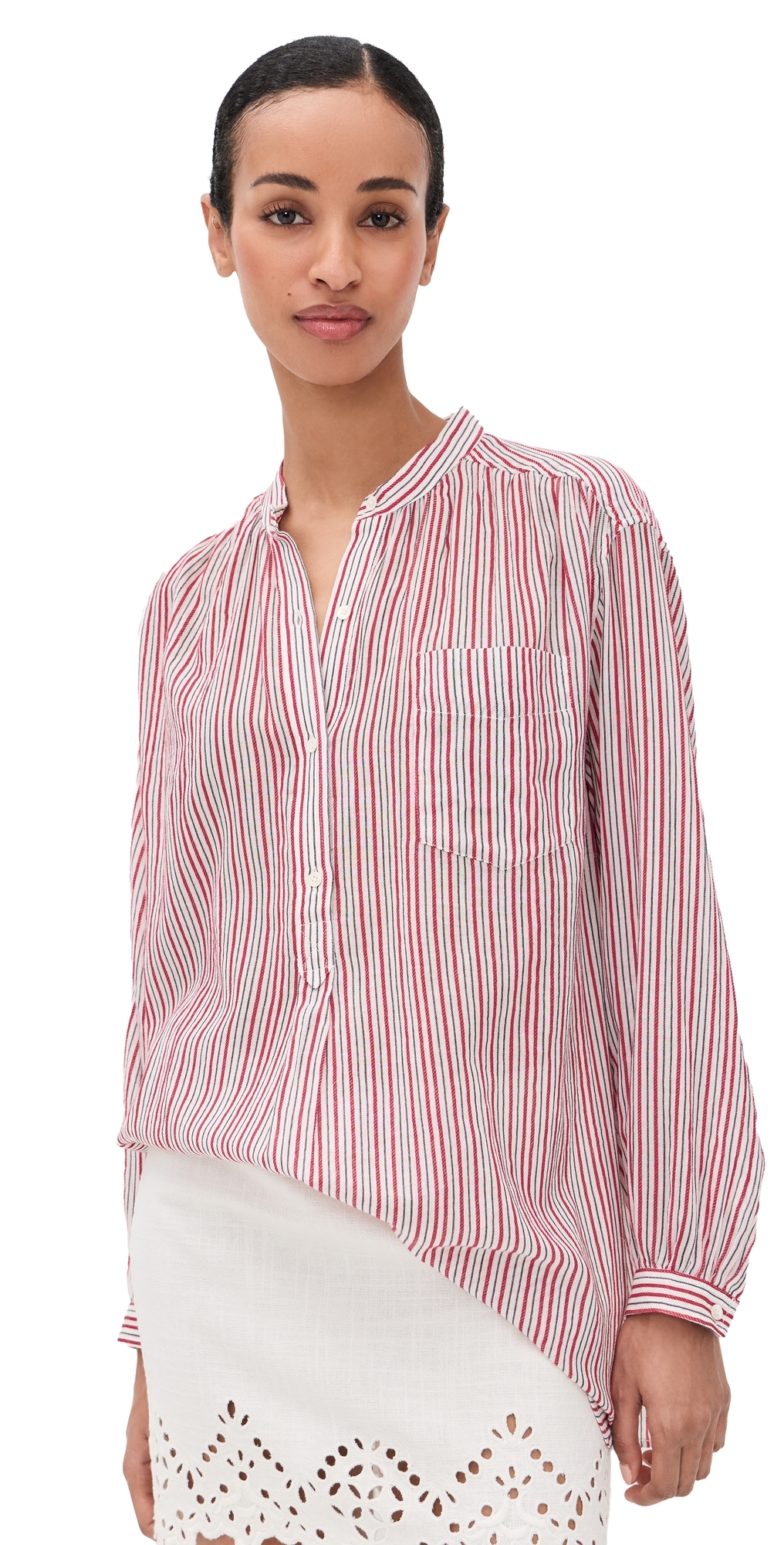Sapha Blouse Ecru/Red
