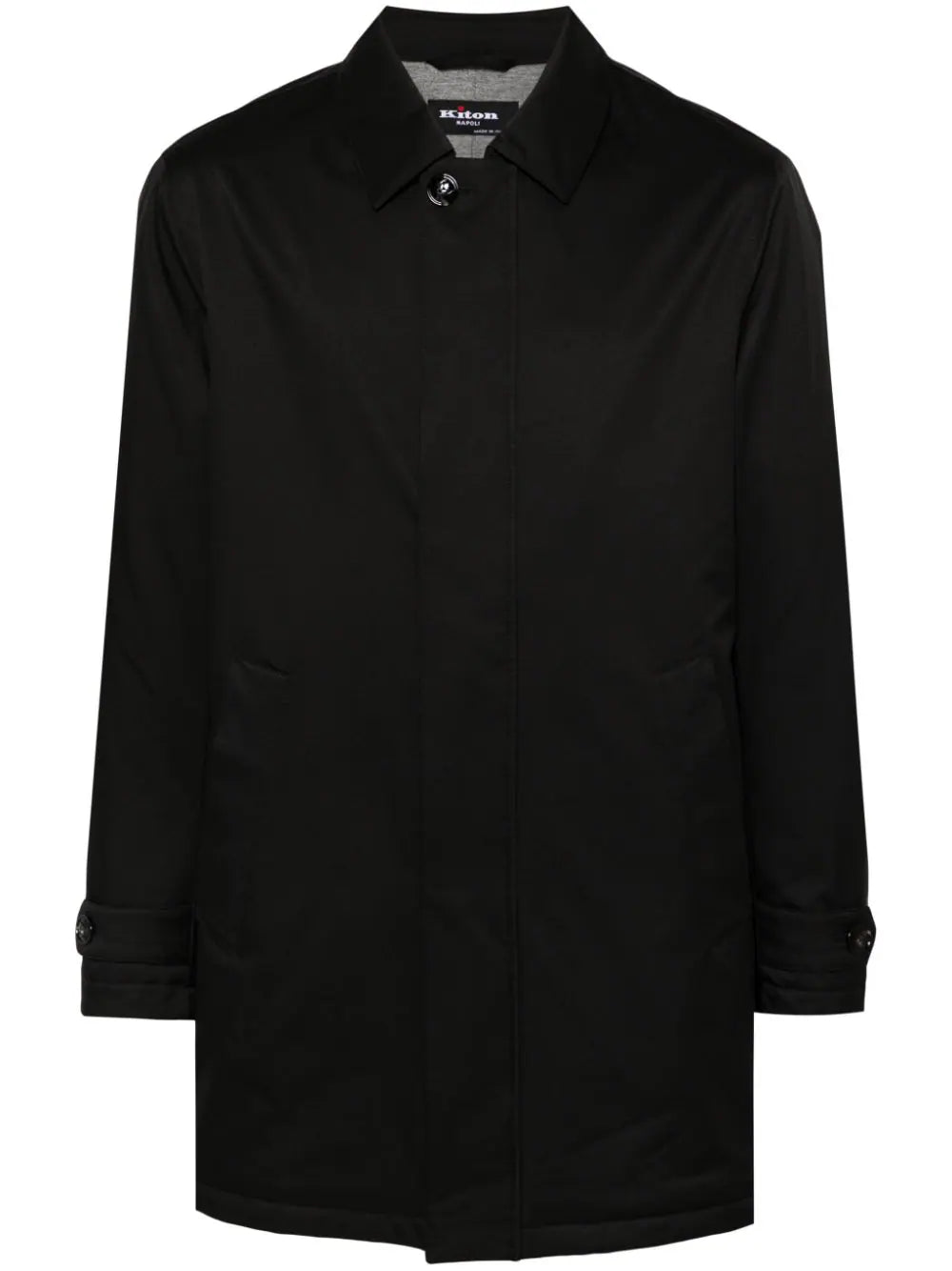 Padded Taffeta Coat — Black