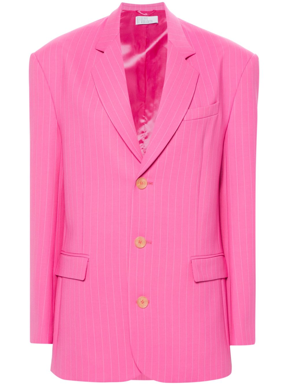 Pinstripe single-breasted blazer - Pink