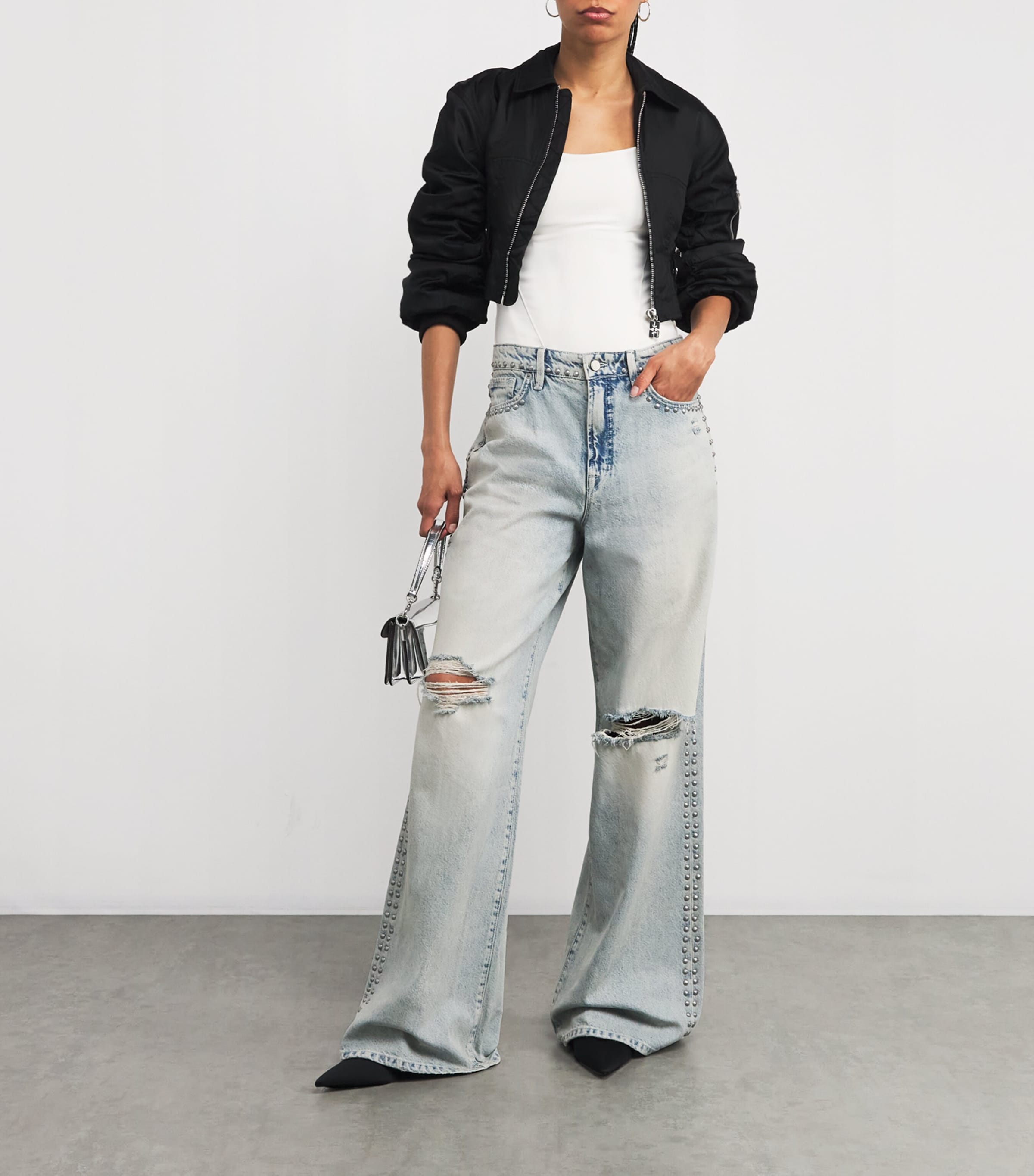 Good American Good Standard Ease Studded Jeans